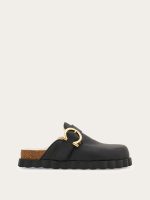 Ferragamo Gancini clog with rippled sole detail